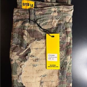 GFTD LA STACKED FLAIR JEANS OG CAMO MIKE | NEW | 32 x 34